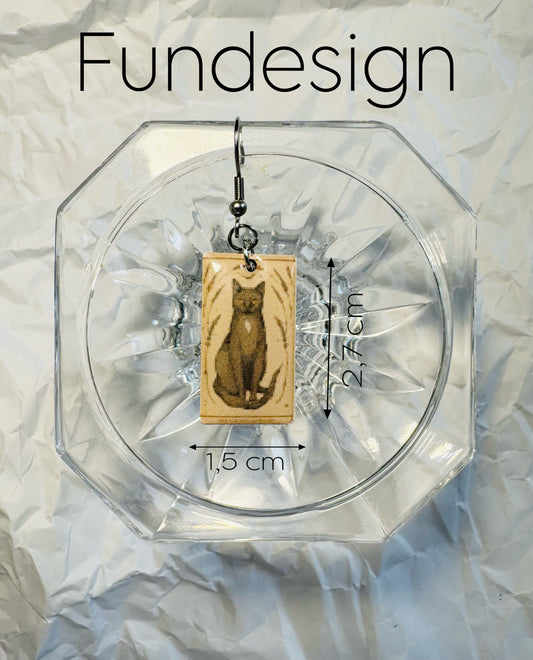 Earrings brown cat #14