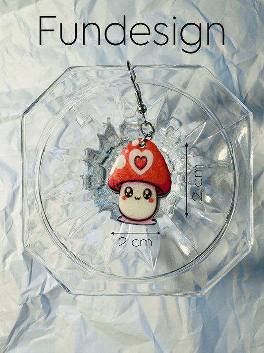 Earrings  little funny mushroom #05